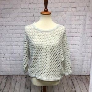 CAbi- Cable knit white light weight sweater